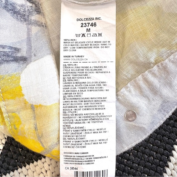 Simply Art by Dolcezza Woven Linen Bomber Jacket in Citron Mist I Medium - Picture 11 of 11